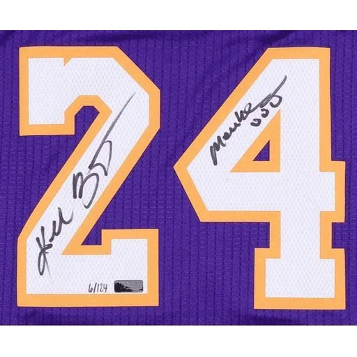 Kobe Bryant Signed Lakers Purple Jersey Inscribed ’Mamba Out’ #D/124 COA Autograph