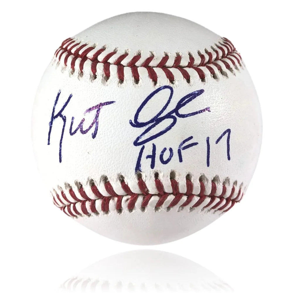 Kurt Angle Autographed Inscribed ’HOF 17’’ Baseball JSA COA Signed WWE WWF