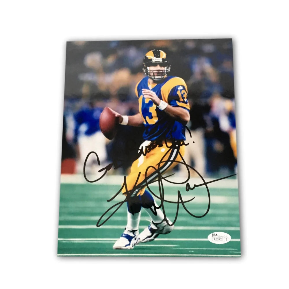 Kurt Warner Signed 8X10 Photo JSA COA Autograph Los Angeles Rams St. Louis