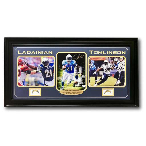 Ladainian Tomlinson Signed Chargers 8X Photo Collage Framed JSA COA LA SD