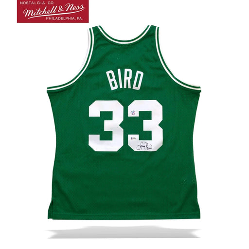 Larry Bird Signed Mitchell & Ness Boston Celtics Jersey Player Holo BAS COA Autograph