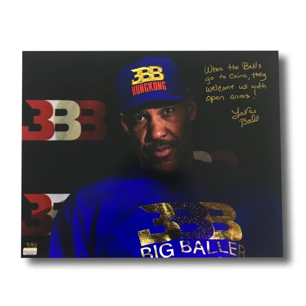 Lavar Ball Hand Signed 16X20 Photo W/ Inscription #D/65 COA Autograph Bbb