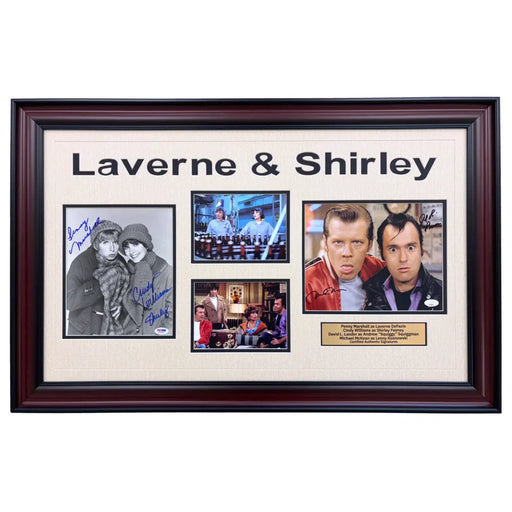 Laverne & Shirley Cast Signed JSA Framed 8x10 Photo Cut Autographed PSA Marshall Williams