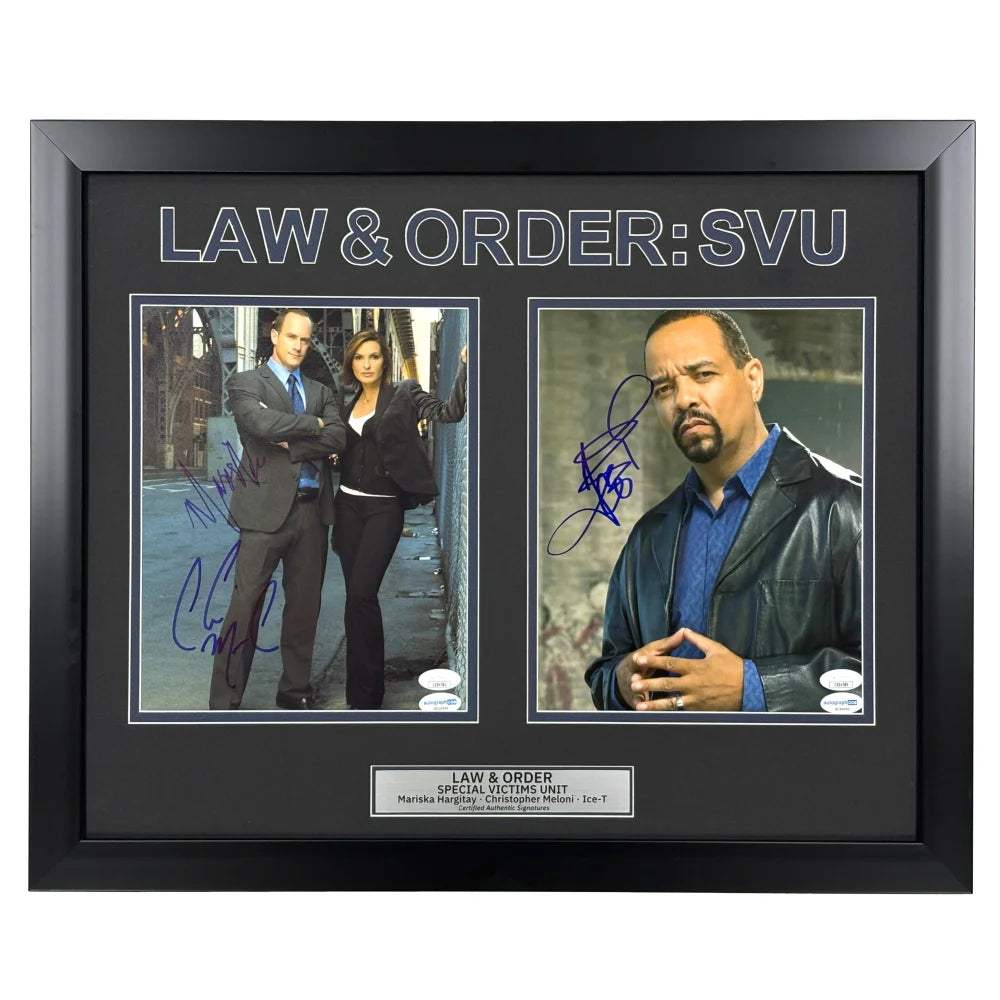 Law and Order SVU Signed 8x10 Photos Framed Autographed Ice-T Mariska Hargitay ChristopherMeloni