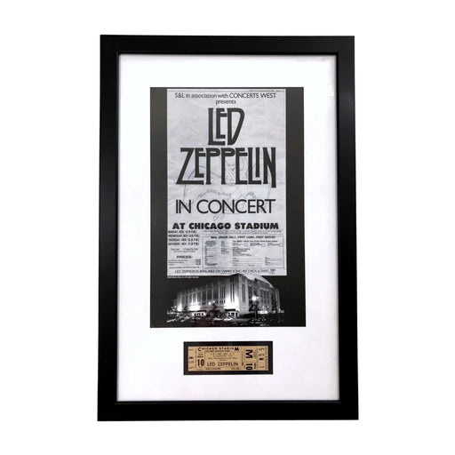 Led Zeppelin Original Framed 1980 Last Concert Chicago Stadium Ticket