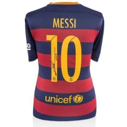 Leo Messi Signed 2015-16 Fc Barcelona Home Shirt Jersey COA Icons Lionel