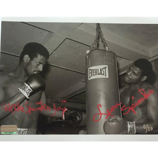 Leon / Michael Spinks Dual Signed 8X10 #/20 COA Inscriptagraphs Ali Tyson Auto