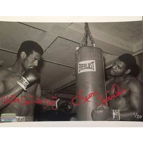 Leon / Michael Spinks Dual Signed 8X10 #D/20 COA Inscriptagraphs Ali Tyson Auto