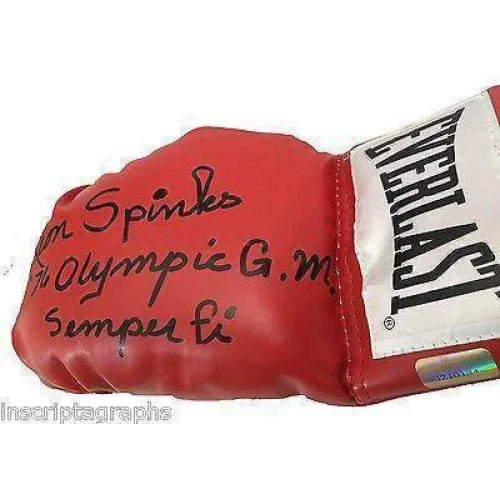 Leon Spinks Signed Boxing Glove #D/10 Inscribed ’76 Olympic GM & Semper Fi’ Ali