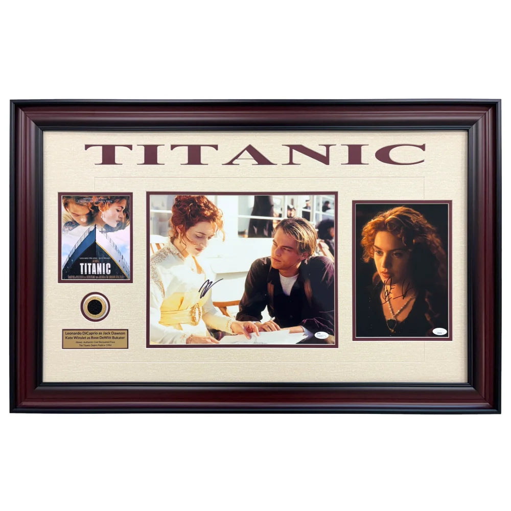 Leonardo DiCaprio Kate Winslet Titanic Autographed 11x14 Photo JSA Signed Actual Coal
