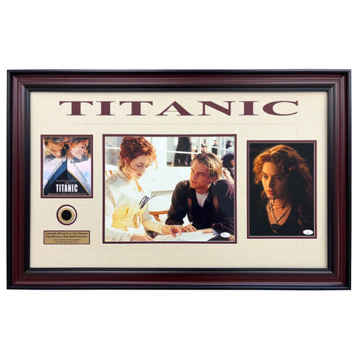 Leonardo DiCaprio Kate Winslet Titanic Autographed 11x14 Photo JSA Signed Actual Coal