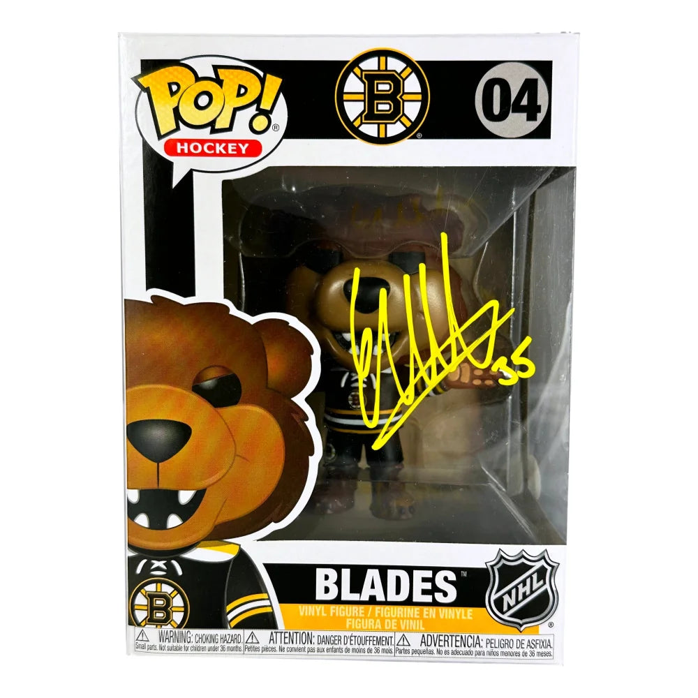 Linus Ullmark Autographed Funko Pop #04 Boston Bruins JSA COA Signed Blades