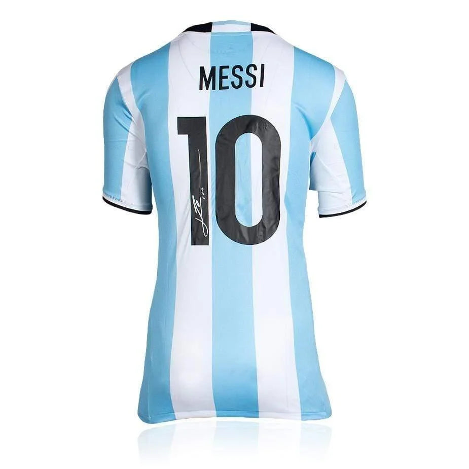 Lionel Messi Signed 2016 Argentina World Cup Home Jersey Autograph JSA COA Leo Barcelona