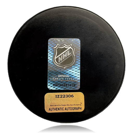 Logan Thompson Autographed Stanley Cup Vegas Golden Knights Hockey Puck COA IGM