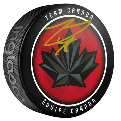 Logan Thompson Autographed Team Canada 2026 Olympics Black Hockey Puck Signed