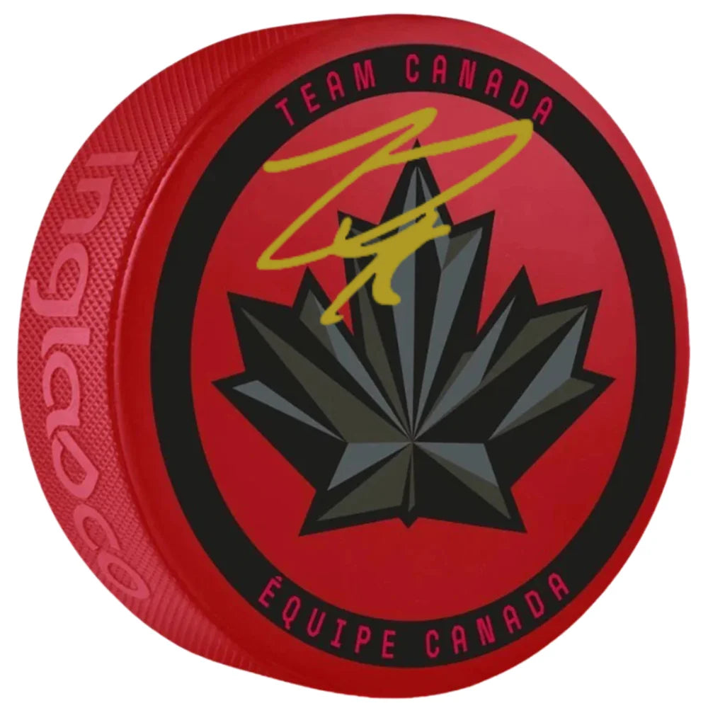 Logan Thompson Autographed Team Canada 2026 Olympics Red Hockey Puck Signed
