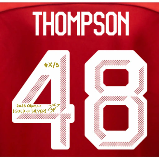 Logan Thompson Autographed Team Canada 2026 Olympics Red Jersey Signed Inscribed #D/5