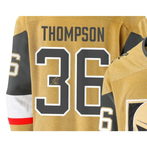 Logan Thompson Autographed Vegas Golden Knights Gold Jersey Stanley Cup IGM COA Signed