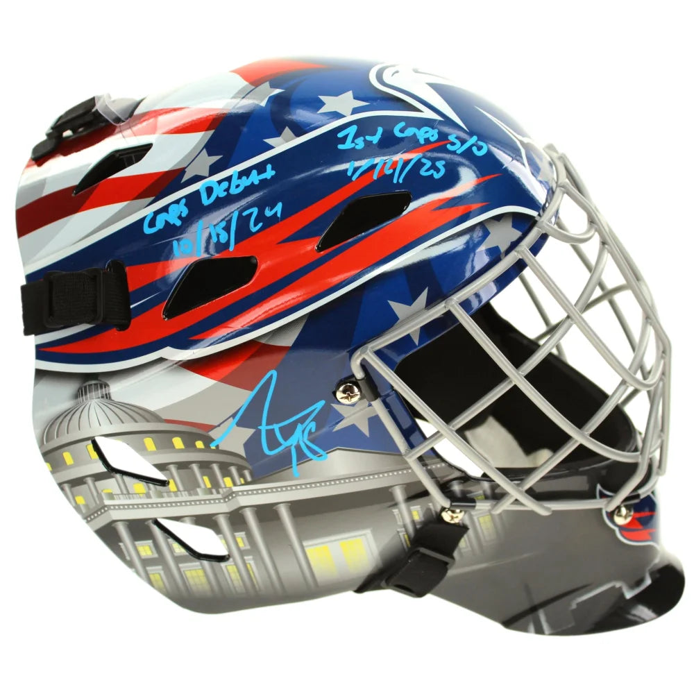 Logan Thompson Autographed Washington Capitals Goalie Mask Inscribed #D/25 IGM Signed