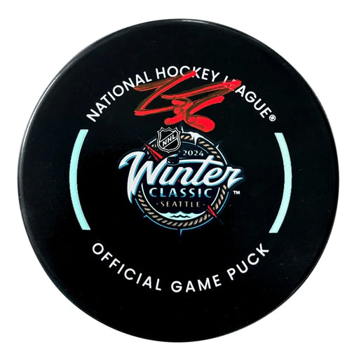 Logan Thompson Signed 2024 Winter Classic Official Game Puck Vegas Golden Knights Seattle
