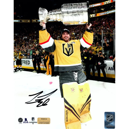 Logan Thompson Signed Stanley Cup Vegas Golden Knights 8x10 Photo COA IGM Autograph