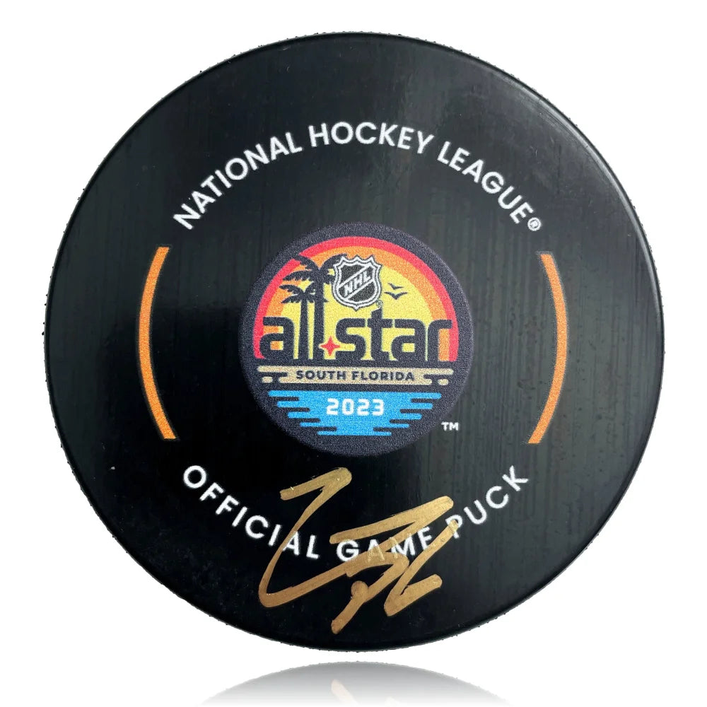 Logan Thompson Signed Vegas Golden Knights 2023 NHL All Star Hockey Puck COA IGM