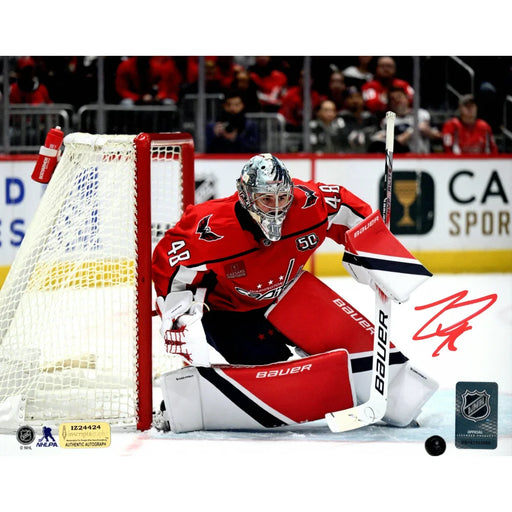 Logan Thompson Signed Washington Capitals 8x10 Photo Autographed Inscriptagraphs COA Close Up