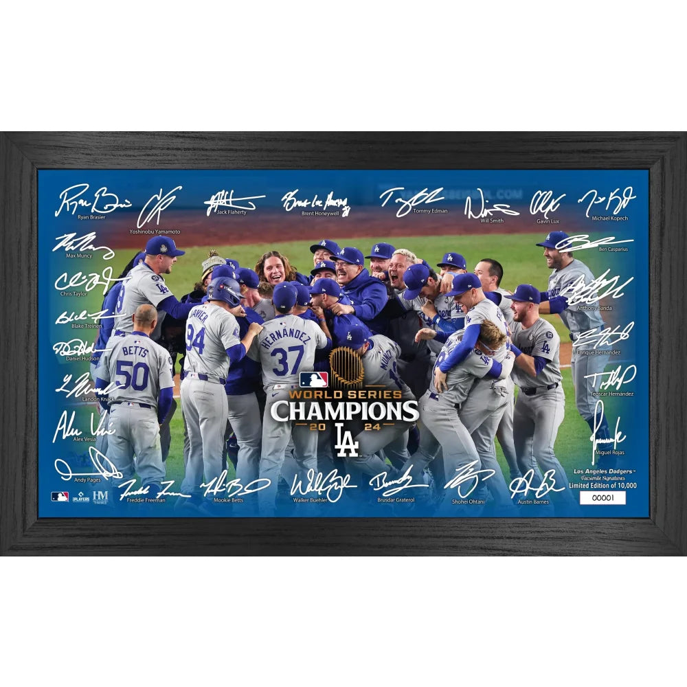 Los Angeles Dodgers 2024 World Series Champions Team Facsimile Signed Framed Photo