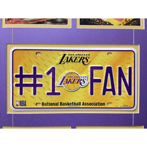 Los Angeles Lakers Fan License Plate Framed Collage Memorabilia LeBron James