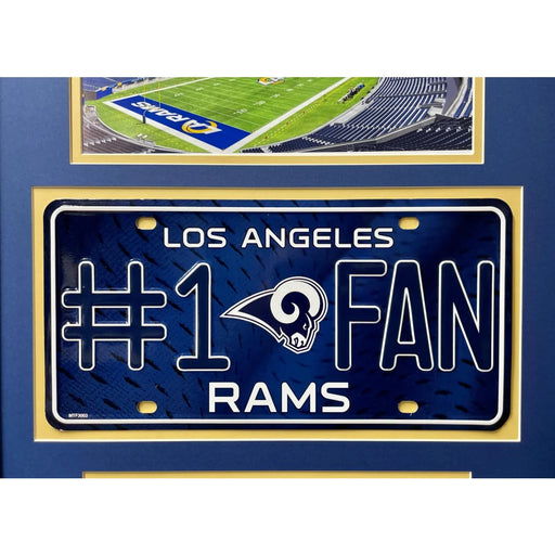 Los Angeles Rams Fan License Plate Framed Collage Memorabilia Matthew Stafford