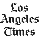 Los Angeles Times logo in black Gothic-style lettering.