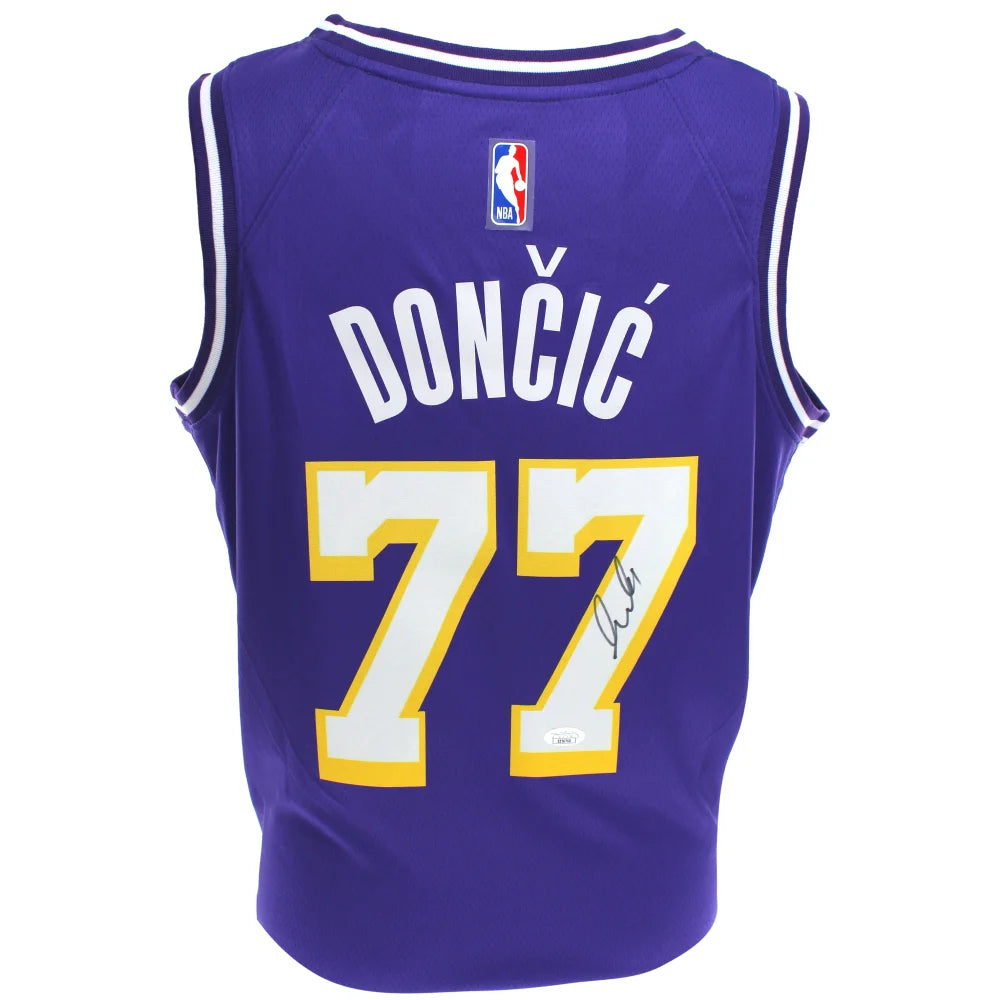 Luka Doncic Signed Los Angeles Lakers Purple Jersey JSA COA Autographed NBA