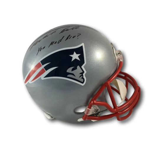 Malcolm Butler Signed Patriots Fs Helmet COA Fanatics Inscribed You Mad Bro?