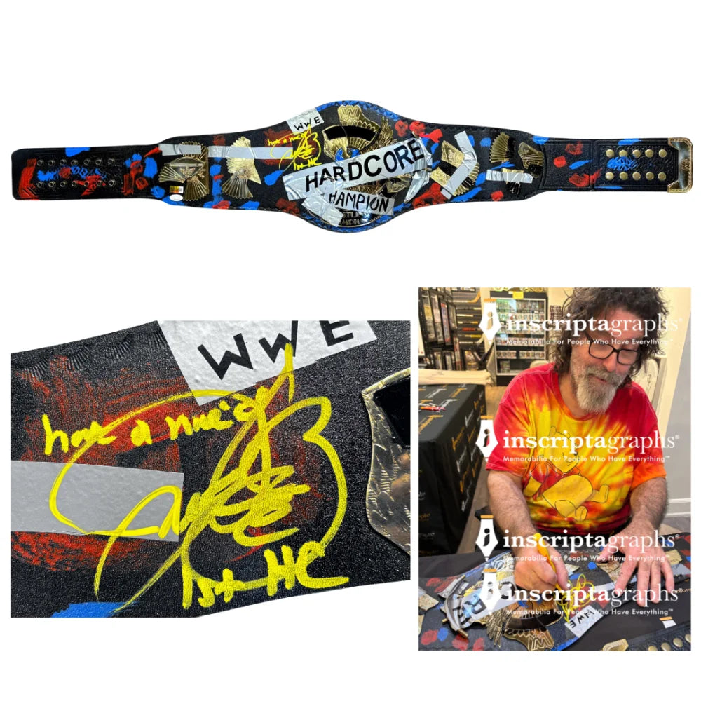 Mankind Mick Foley Autographed WWE WWF Hardcore Championship Belt Signed JSA COA Inscribed
