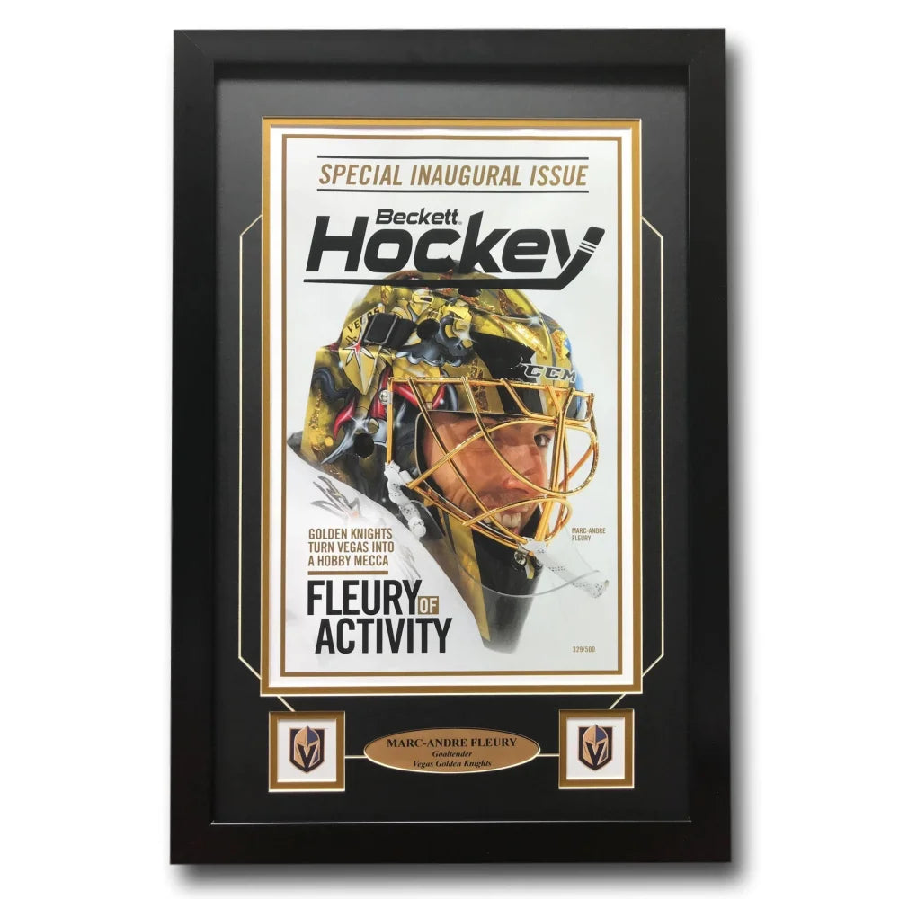 Marc-Andre Fleury Framed Vegas Golden Knights Beckett 11X17 Poster #D/500 VGK