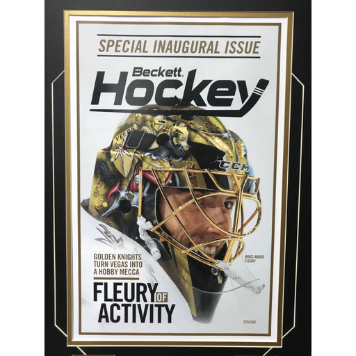 Marc-Andre Fleury Framed Vegas Golden Knights Beckett 11X17 Poster #D/500 VGK