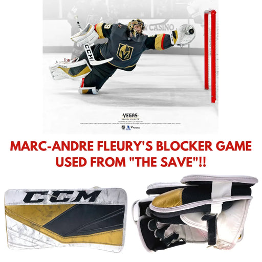 Marc-Andre Fleury Game Used The Save 11/19/19 Blocker COA VGK Vegas Golden