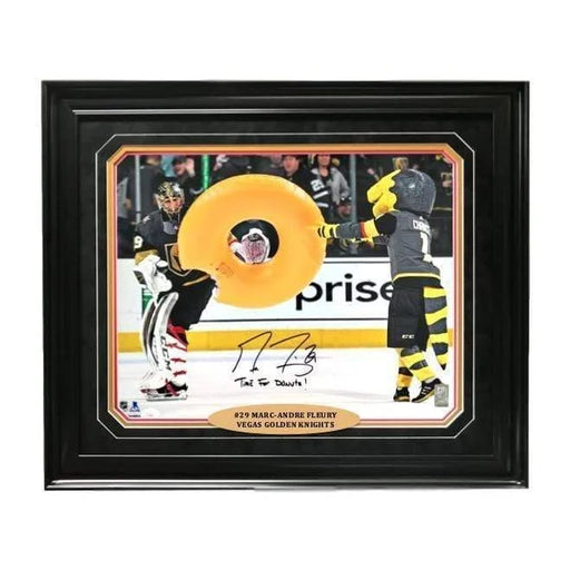Marc-Andre Fleury Signed 16x20 Photo Framed Inscribed ’Donuts’ Vegas Golden Knights JSA COA Autograph