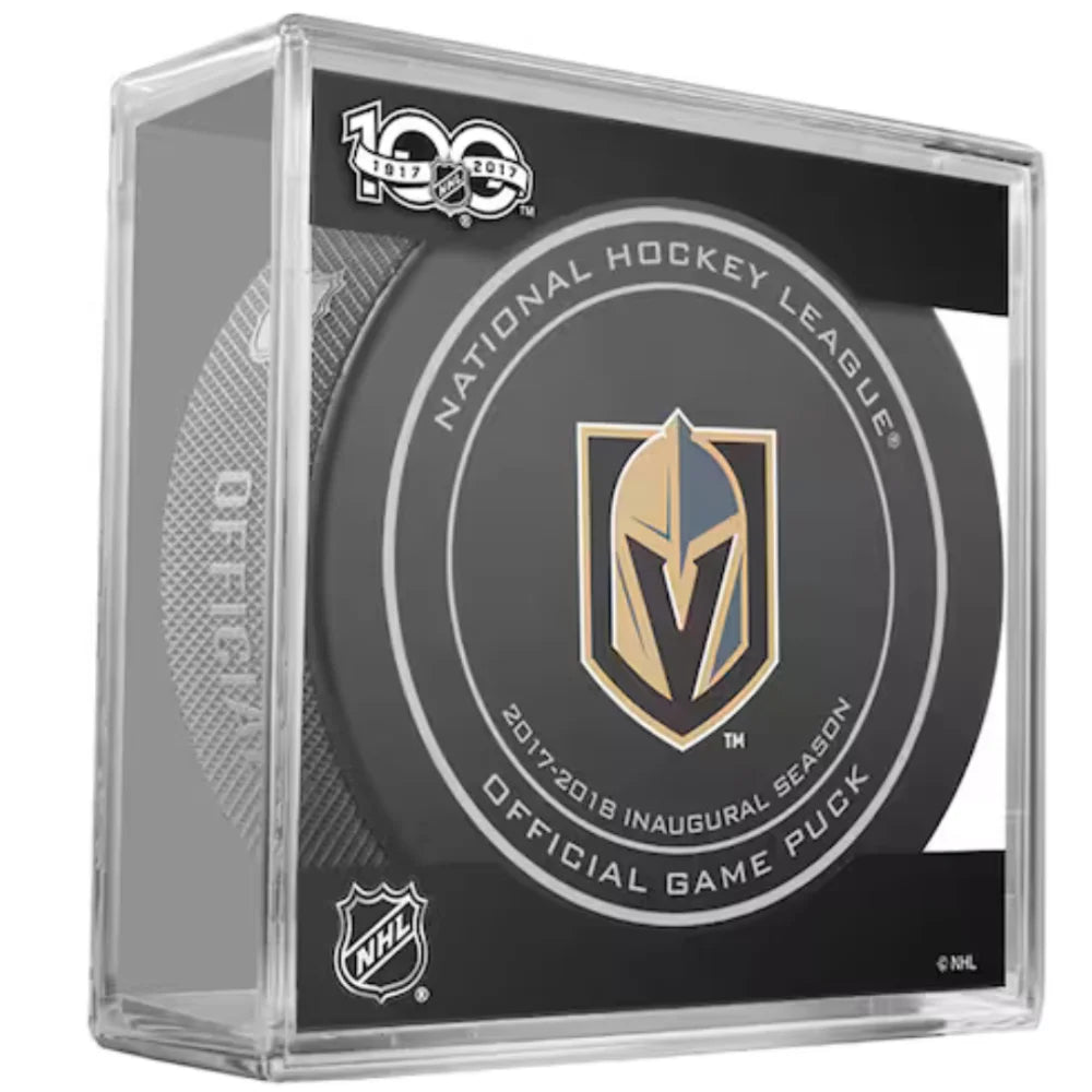 Marc-Andre Fleury Signed Authentic 2017 On-Ice VGK Inaugural Season Puck - 2025 Preorder Private Autograph Signing