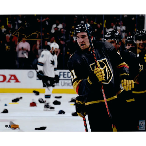 Mark Stone Autographed Vegas Golden Knights 16x20 Photo Signed Inscriptagraphs COA Hat Trick