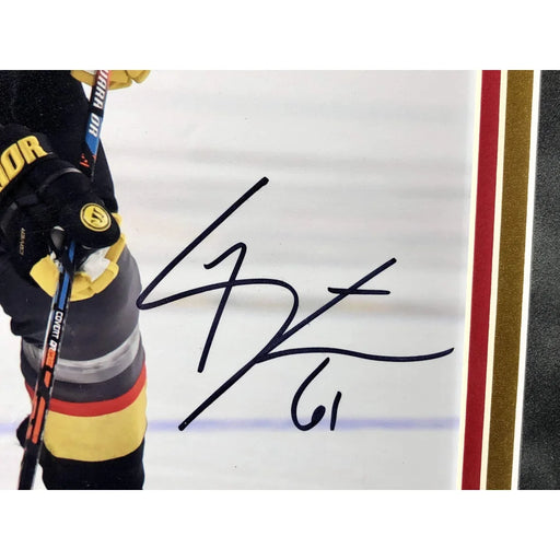 Mark Stone Signed 8X10 Photo 1st Career Hat Trick Framed Vegas Golden Knights JSA COA