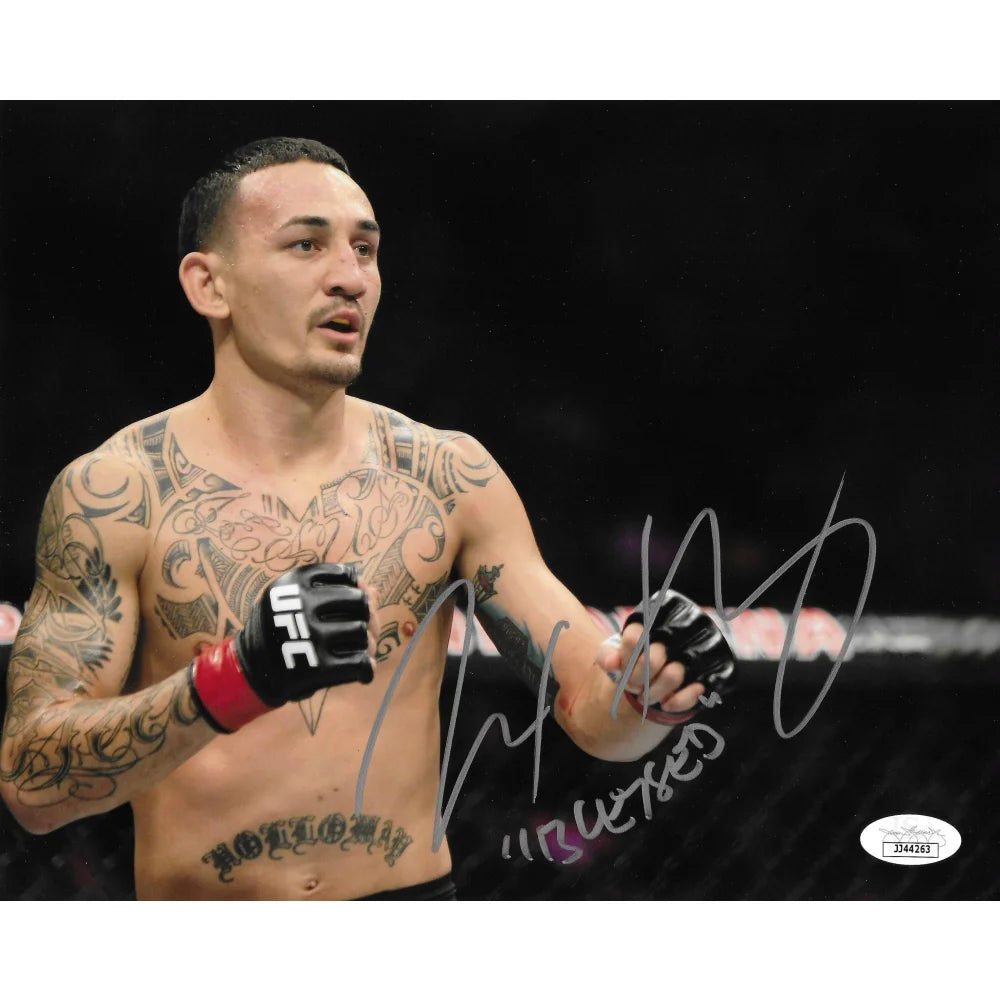 Max Holloway Autographed 8x10 Photo JSA COA UFC MMA Champ Inscribed ’Blessed’