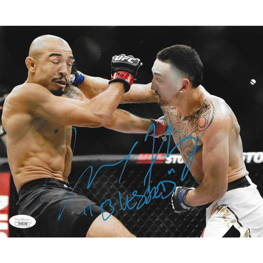 Max Holloway Autographed 8x10 Photo JSA COA UFC MMA Inscribed ’Blessed’ R Hook