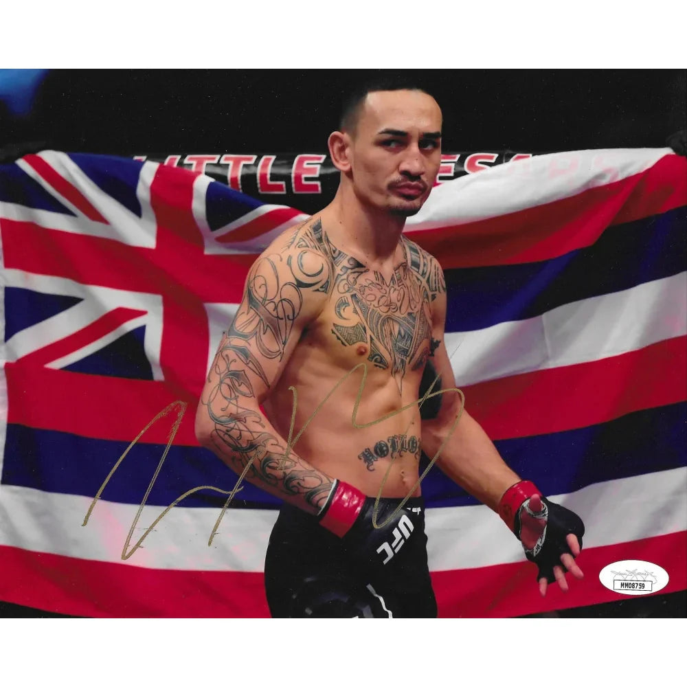 Max Holloway Autographed 8x10 Photo JSA COA UFC MMA Signed With Canadian Flag