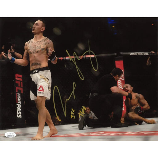 Max Holloway Signed Inscribed ’3rd TKO’ 11x14 Photo UFC JSA COA Auto Jose Aldo