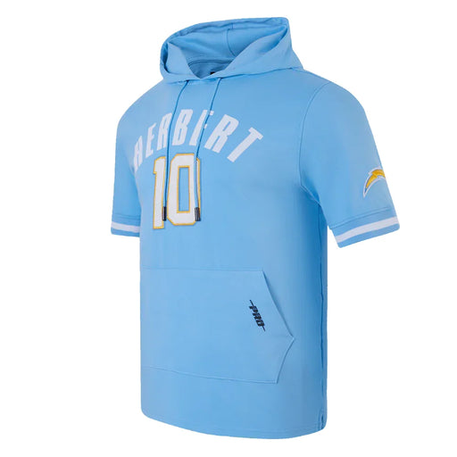 Men’s Pro Standard Justin Herbert #10 Chargers Pull Over Short Sleeve Hoodie