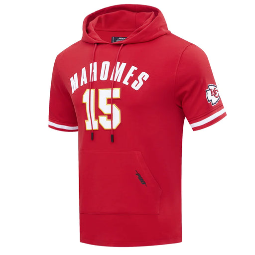 Men’s Pro Standard Patrick Mahomes #15 Chiefs Pull Over Short Sleeve Hoodie