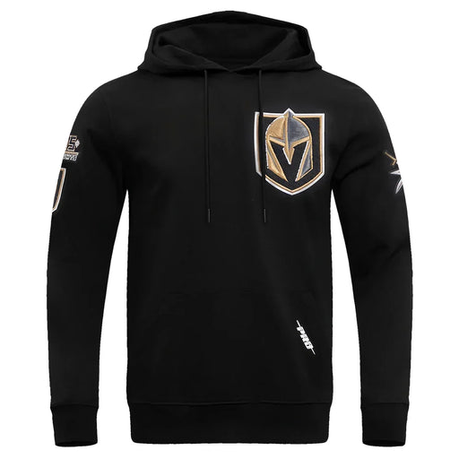 Men’s Pro Standard Vegas Golden Knights Chenille Long Sleeve DK PO Hoodie - Black