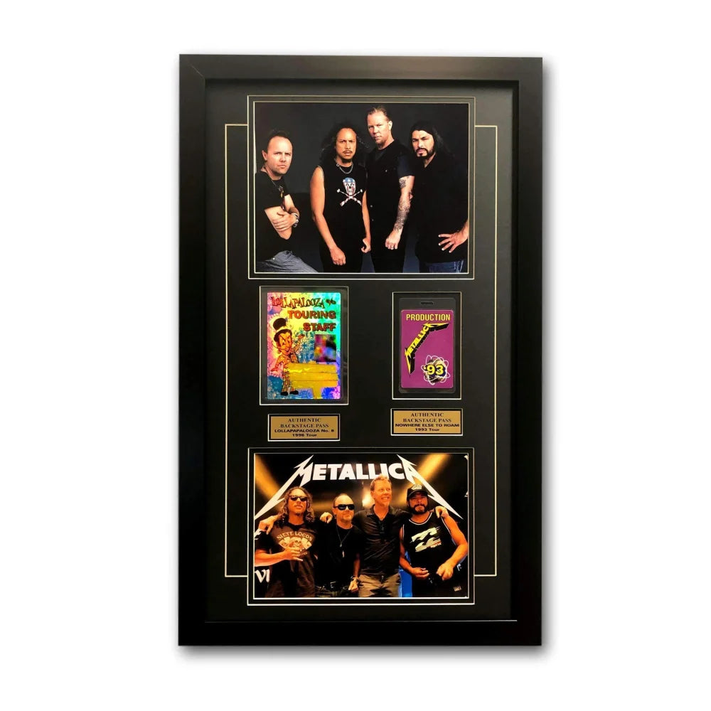 Metallica Framed World Tour Backstage Pass Collage Coa 16x26