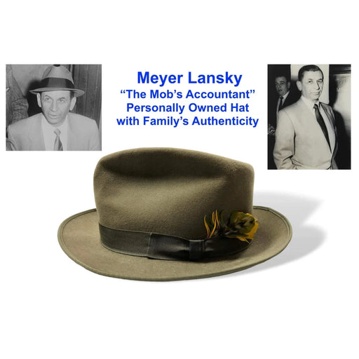 Meyer Lansky Personally Owned / Worn Hat w/ Family COA Mafia Mob Memorabilia Bugsy Gangster